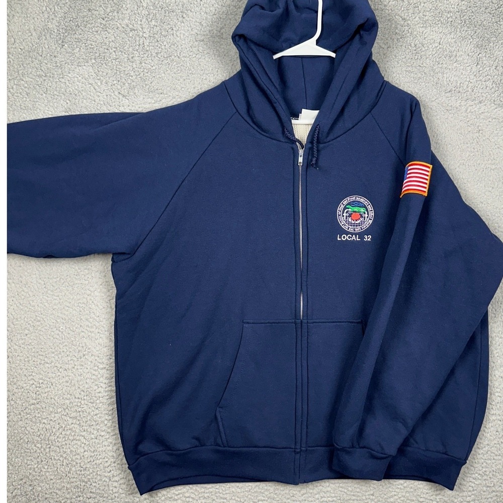 Camber Jacket Men 2XL Navy Blue Chill-Buster II Hoodie Thermal Lined Made In USA